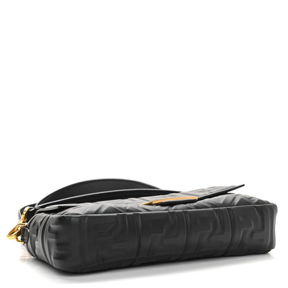 Fendi Nappa FF 1974 Embossed Baguette Black 4 of 11