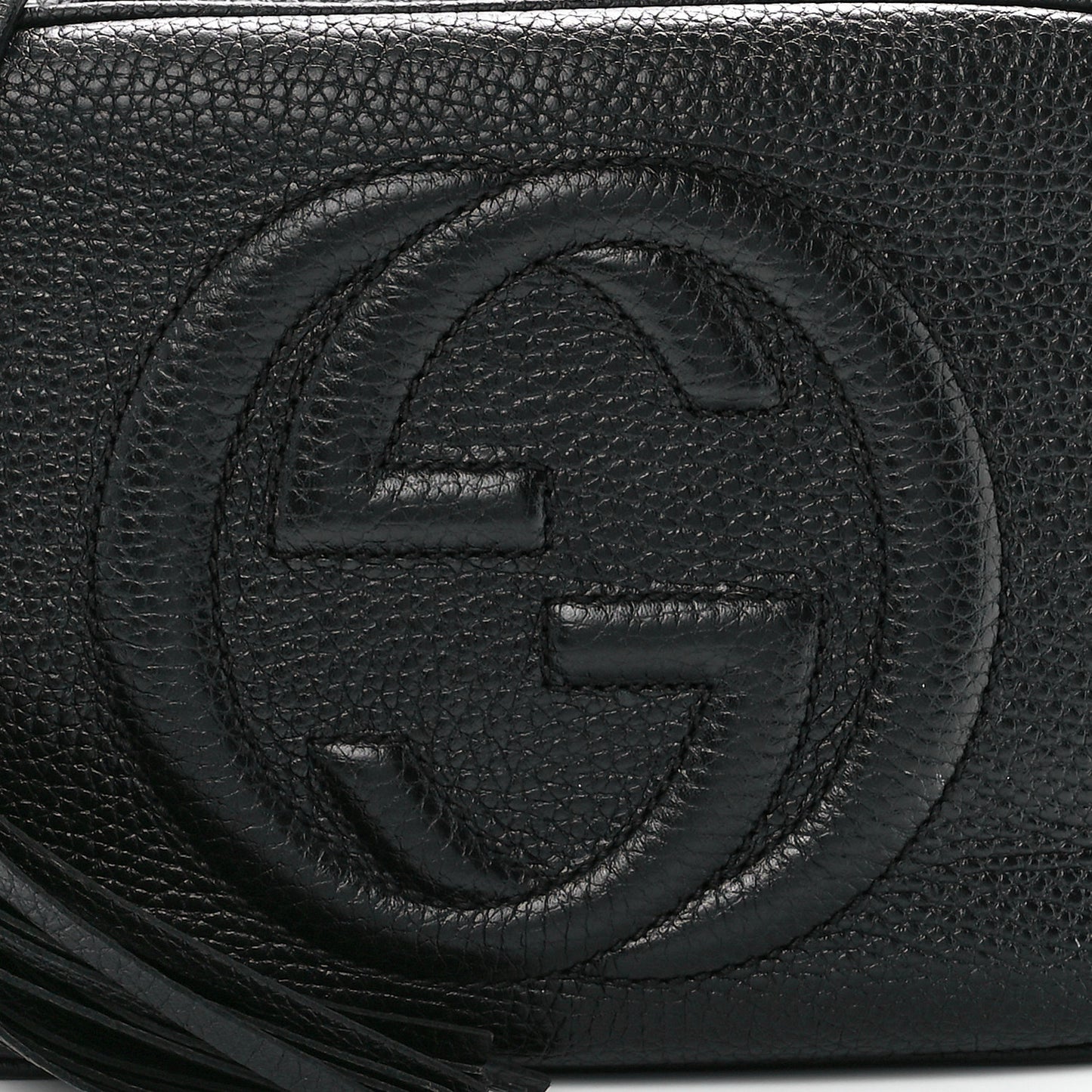 Pebbled Calfskin Small Soho Disco Bag Black