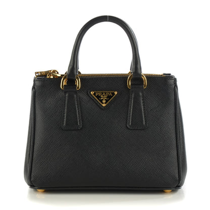 Prada Saffiano Lux Micro Galleria Double Zip Tote Black 1 of 8