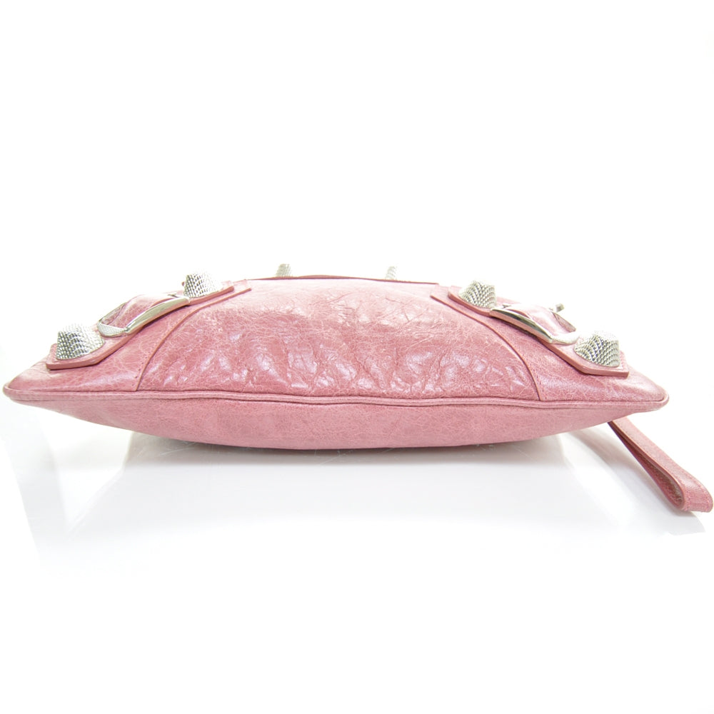 Agneau Giant Flat Handle Clutch Framboise