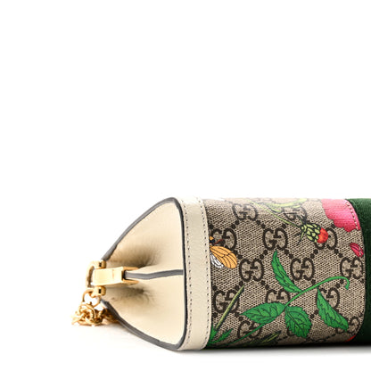 Gucci GG Supreme Monogram Flora Web Small Ophidia Chain Shoulder Bag White 10 of 12