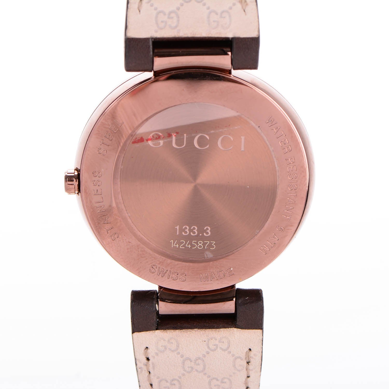 Gucci Stainless Steel Calfskin 37mm Interlocking G Quartz Watch Brown 5 of 9