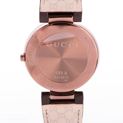 Gucci Stainless Steel Calfskin 37mm Interlocking G Quartz Watch Brown 5 of 9