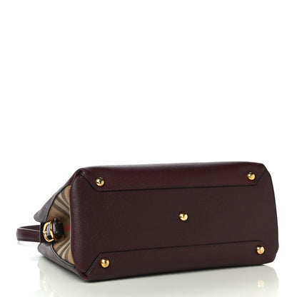 Burberry Derby Calfskin House Check Medium Camberley Burgundy 4 of 13