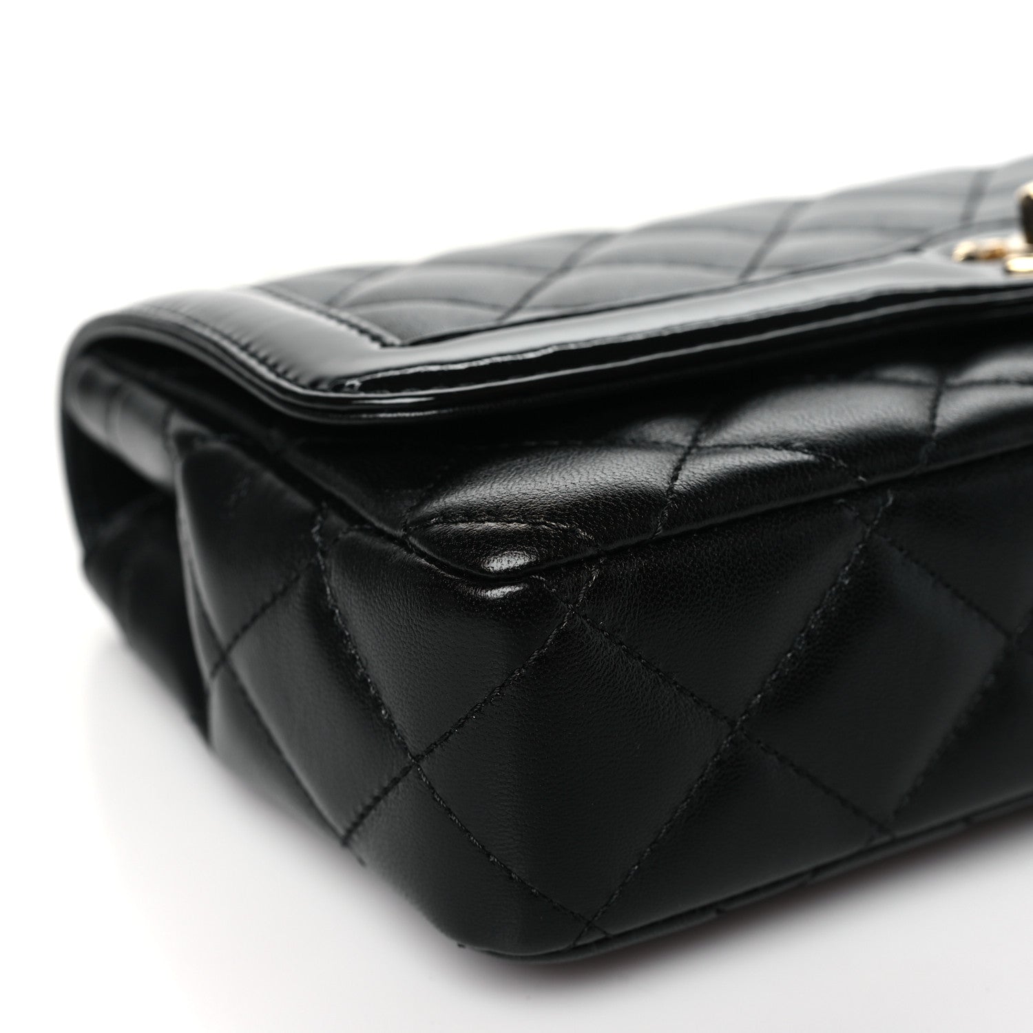 Chanel Lambskin Patent Calfskin Quilted Small Flap Bag Black 9 of 11