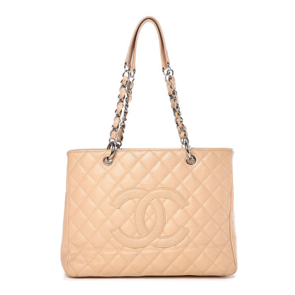 Chanel Caviar Quilted Grand Shopping Tote GST Beige Clair 1 of 10