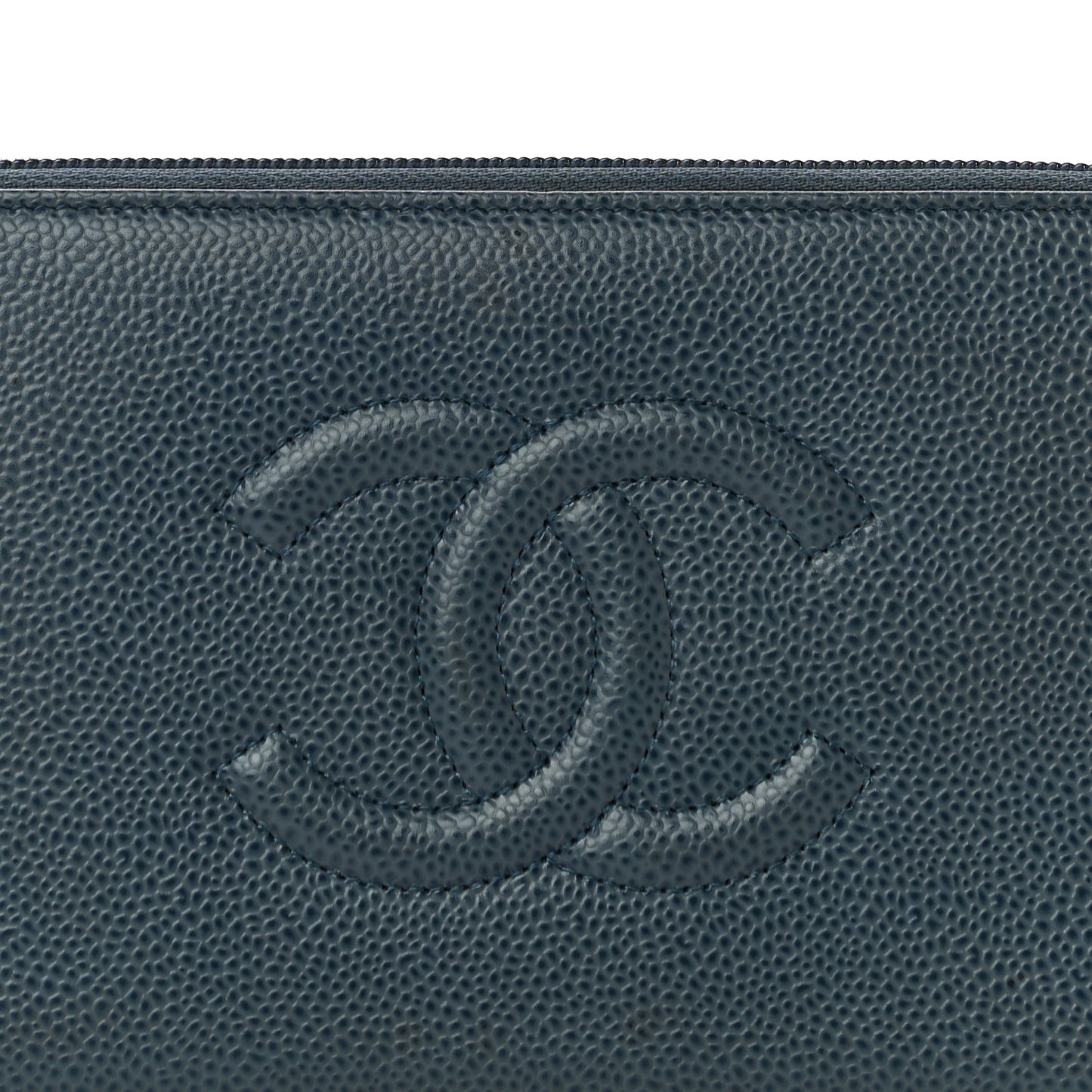 Caviar Large CC Timeless Zip Around Wallet Blue