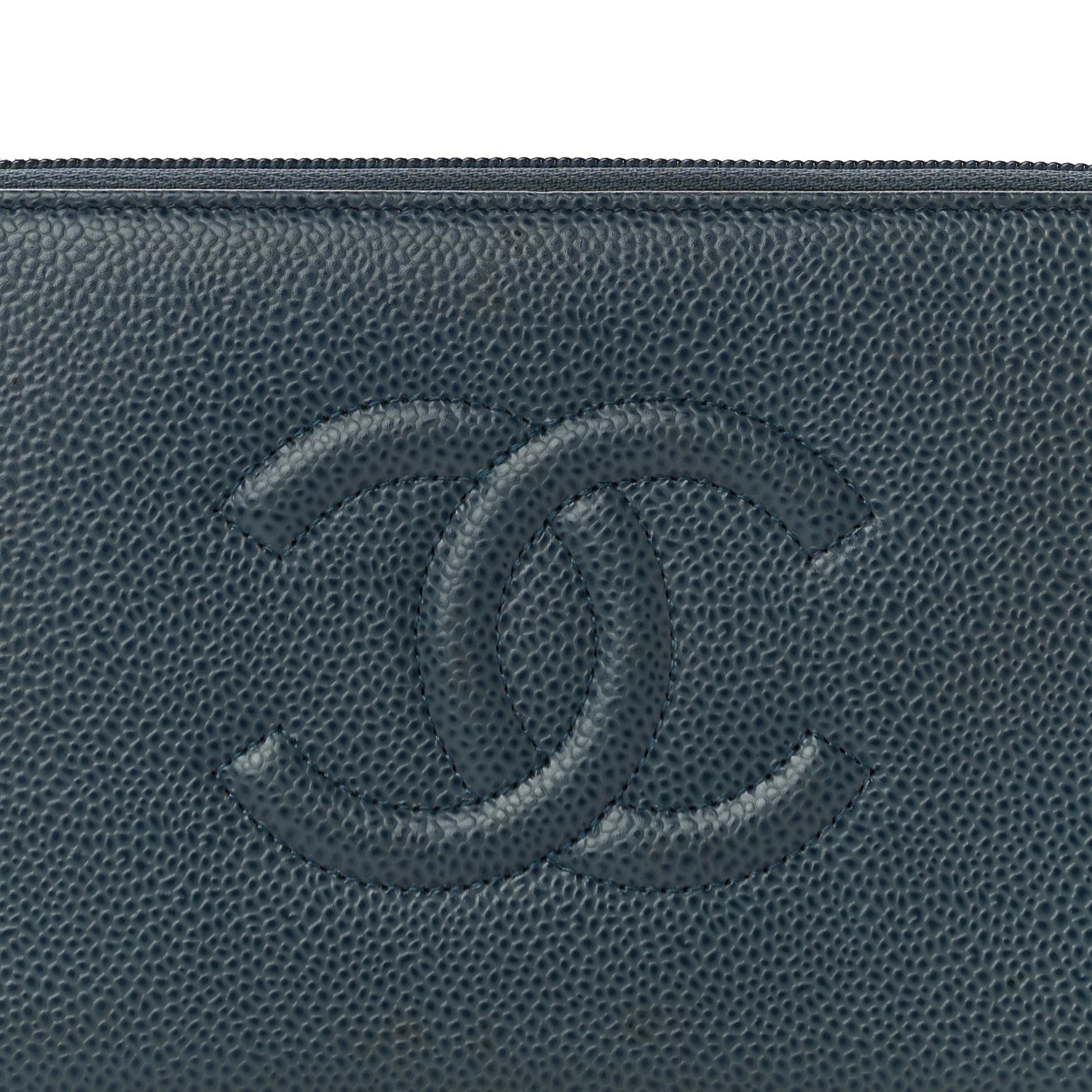 Chanel Caviar Large CC Timeless Zip Around Wallet Blue 9 of 13