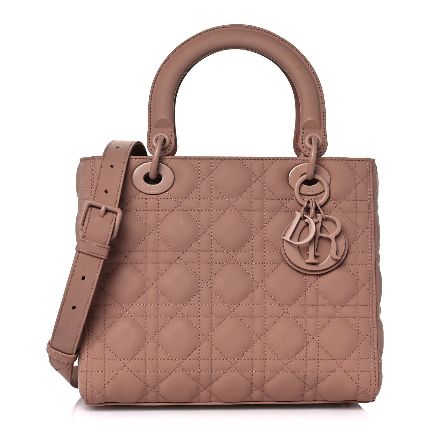 Ultra Matte Calfskin Cannage Medium Lady Dior Beige
