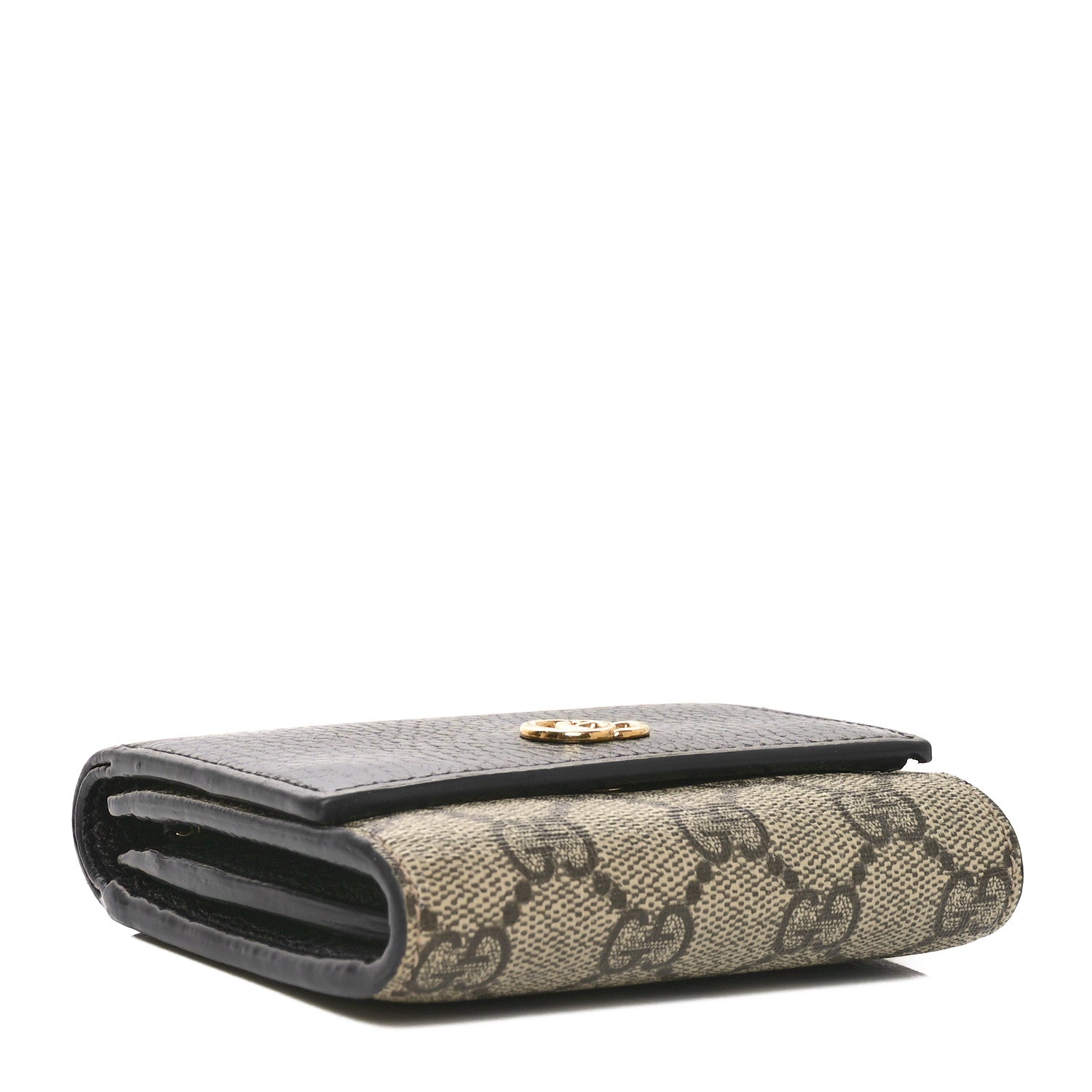 Gucci Dollar Calfskin GG Supreme Monogram Medium GG Marmont Wallet Black Beige Ebony 4 of 7