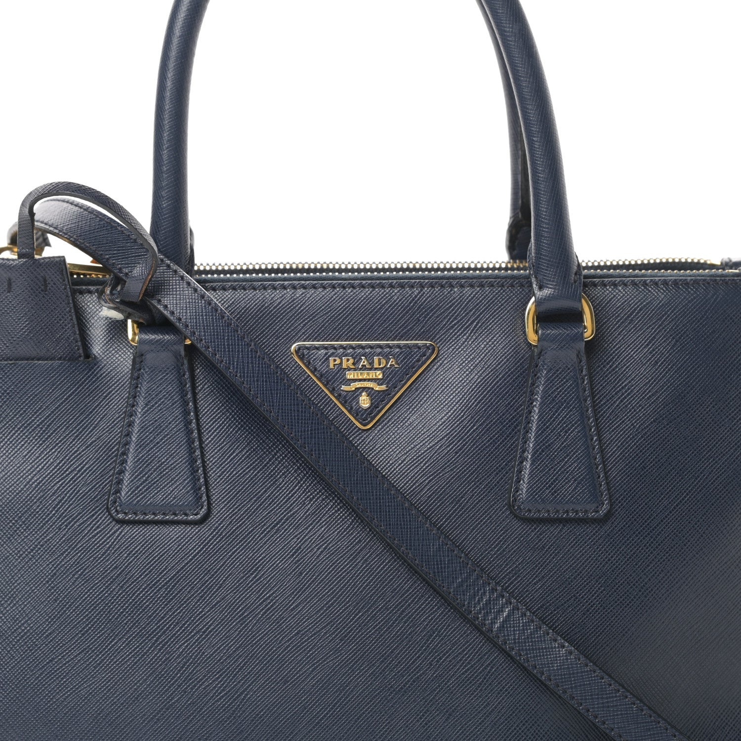Prada Saffiano Small Galleria Double Zip Tote Bluette 11 of 22