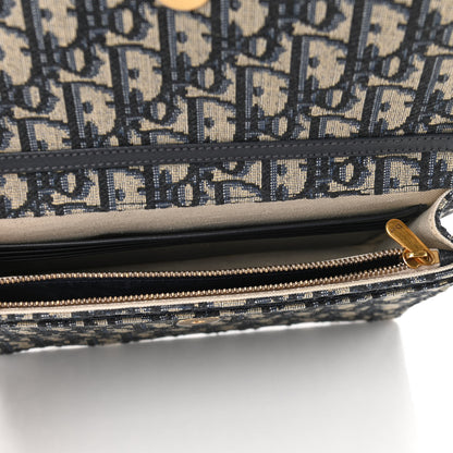 Christian Dior Oblique Saddle Chain Pouch Blue 5 of 9