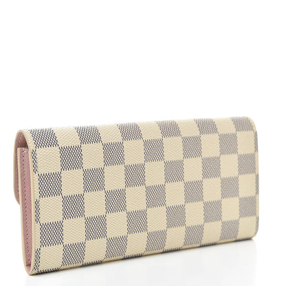 Louis Vuitton Damier Azur Emilie Wallet Rose Ballerine 3 of 8