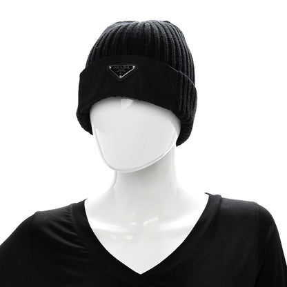 Prada Wool Re-Nylon Beanie Hat M Black 2 of 5