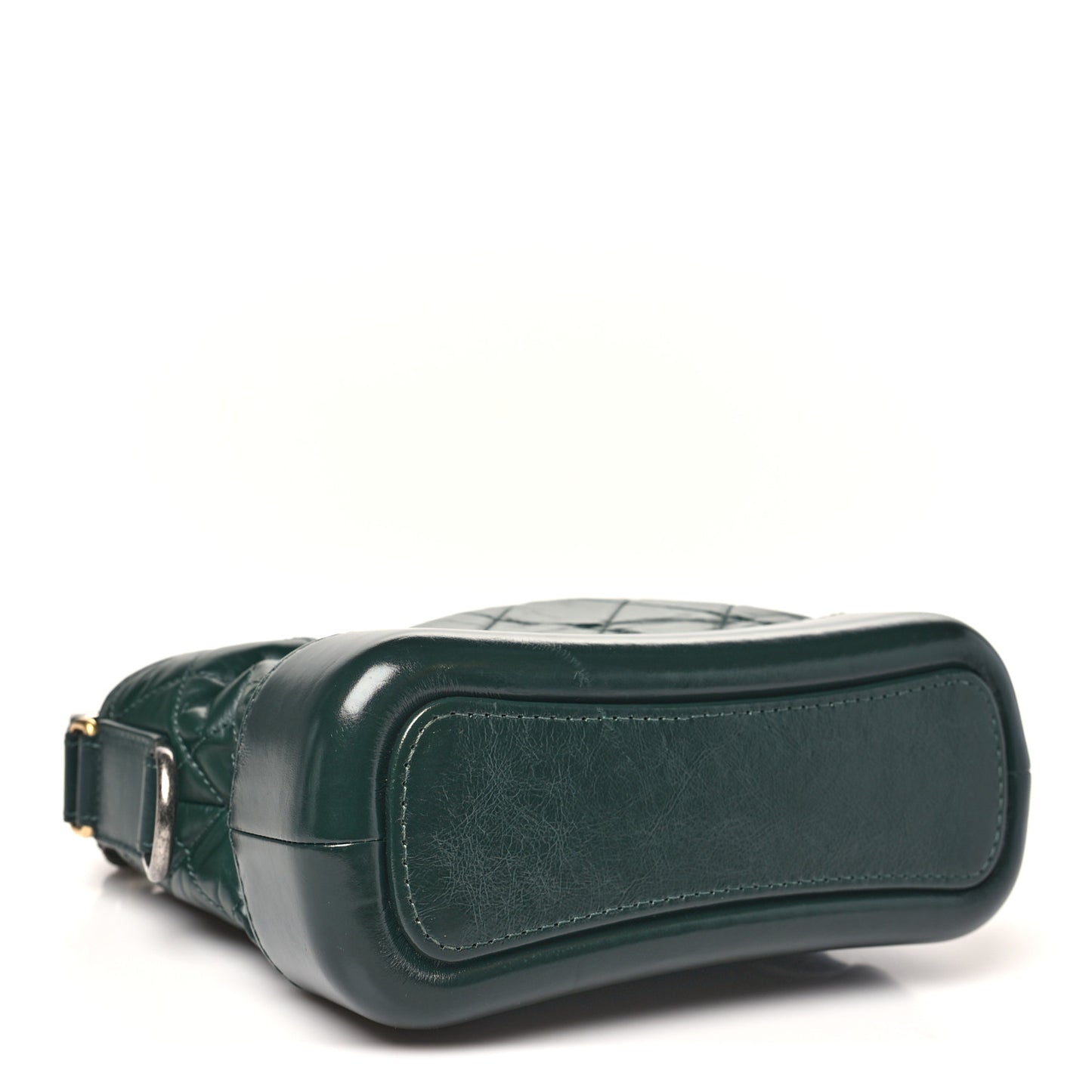 Aged Calfskin Quilted Small Gabrielle Hobo Dark Green
