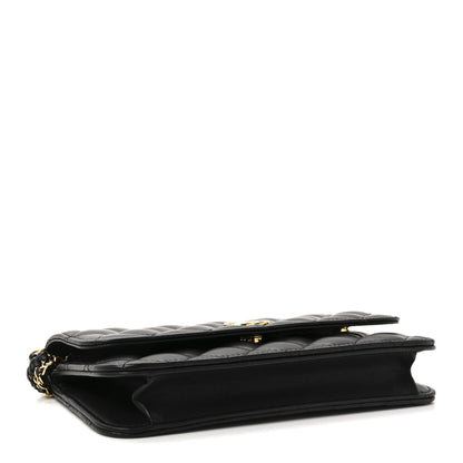 Chanel Lambskin Quilted Flap Shoulder Bag Chain Black 4 of 11