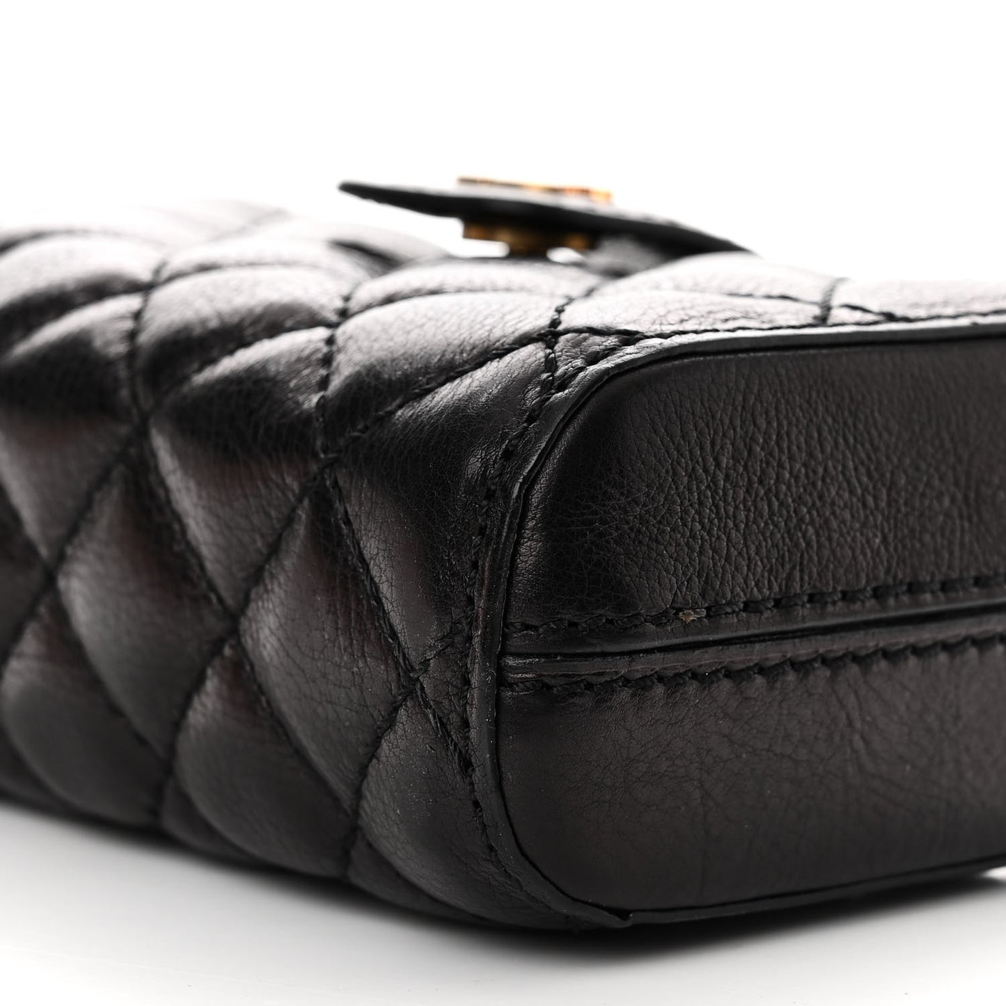 Calfskin Quilted Pearl Chain Love Symbols Mini Bag Black