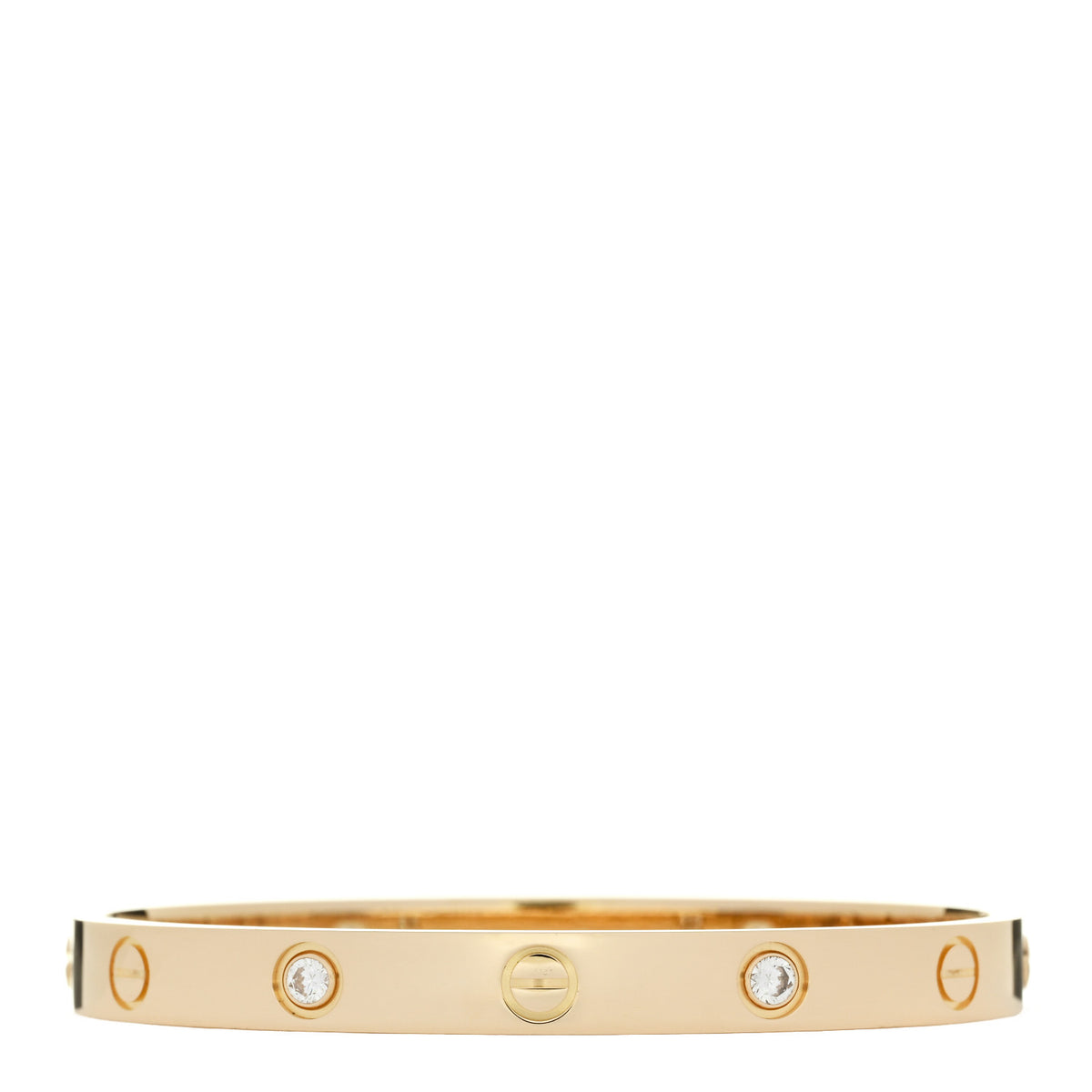 Cartier 18K Yellow Gold 4 Diamond LOVE Bracelet 16 1 of 9