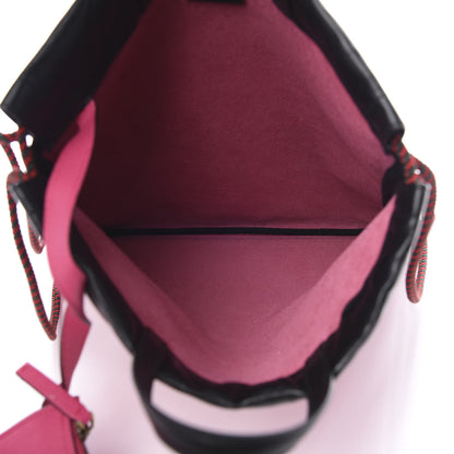 Gucci Grained Calfskin Logo Drawstring Backpack Box Pink Green Black 5 of 10