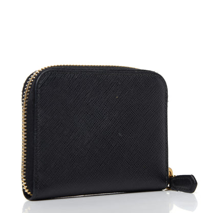 Prada Saffiano Metal Zip Coin Purse Black 3 of 6