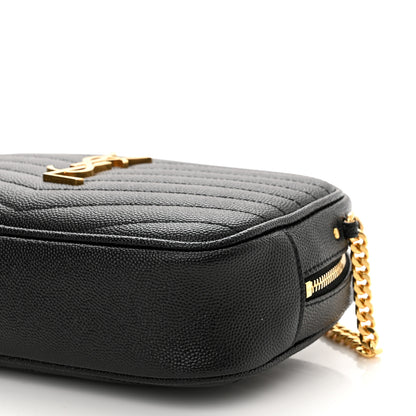 Saint Laurent Grain De Poudre Matelasse Monogram Mini Lou Camera Bag Black 9 of 9