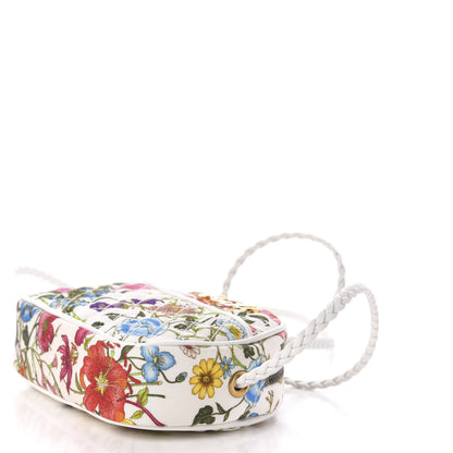 Gucci Canvas Flora Floral Trapuntata Mini Zumi Dome Shoulder Bag White 9 of 11