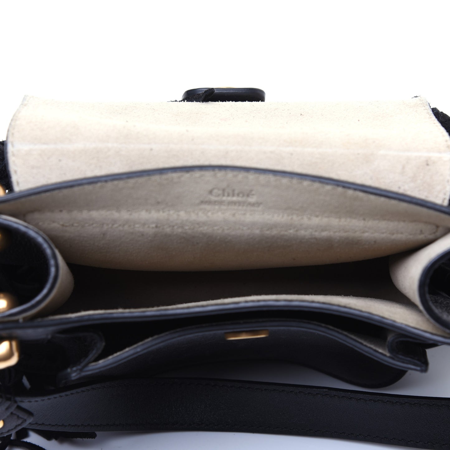 Calfskin Mini Hudson Fringe Shoulder Bag Black