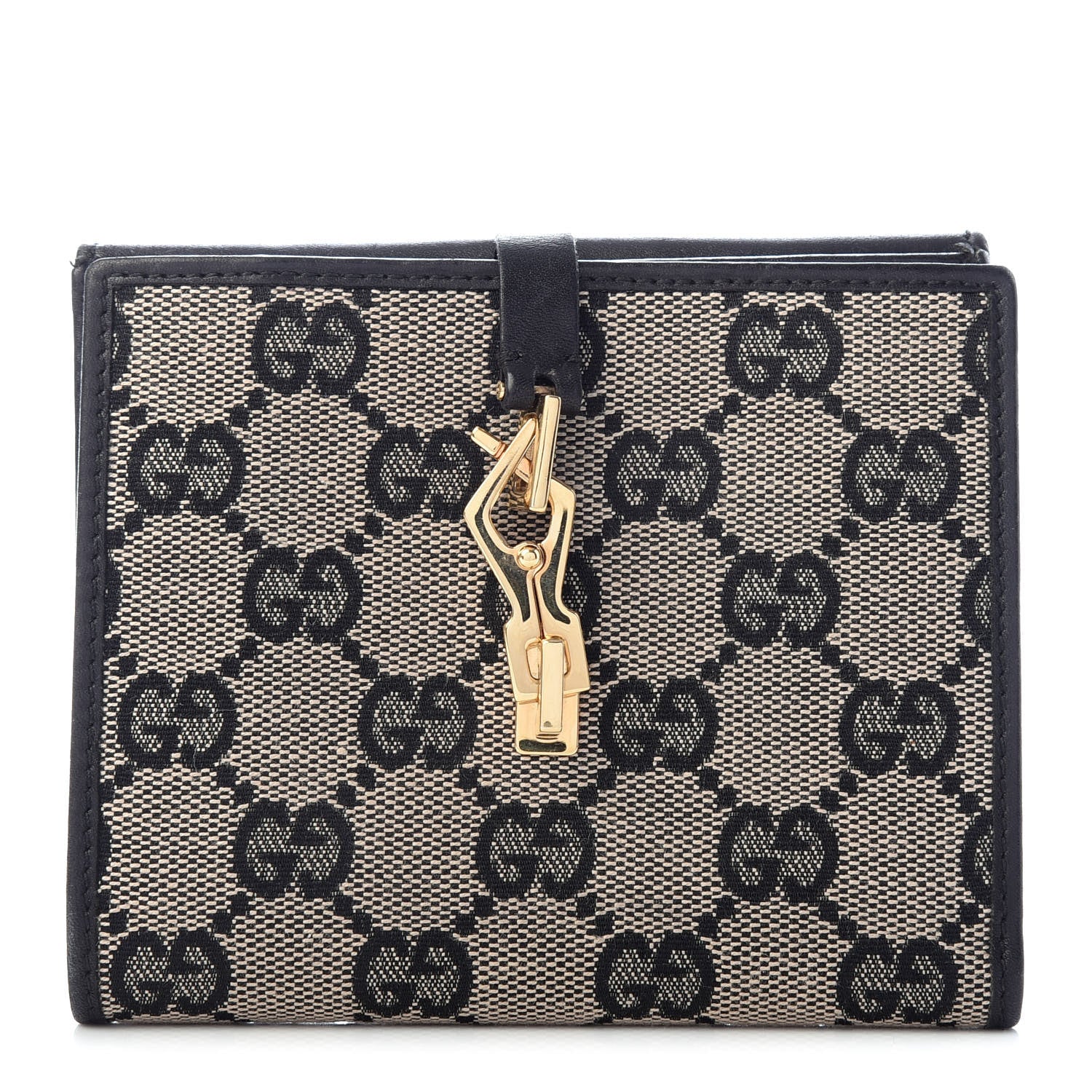 Gucci Monogram Compact Wallet Black 1 of 6