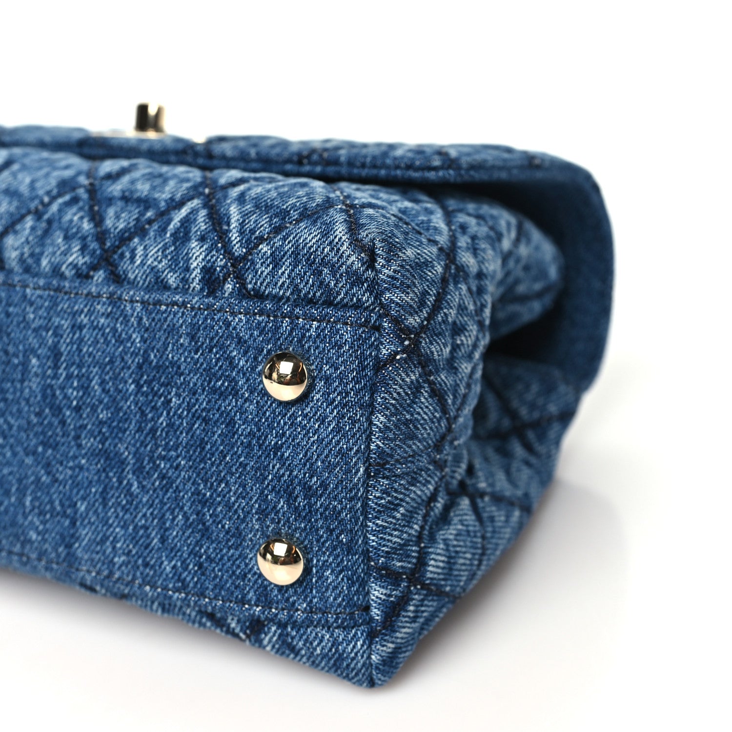 Chanel Washed Denim Quilted Mini Coco Handle Flap Blue 10 of 10
