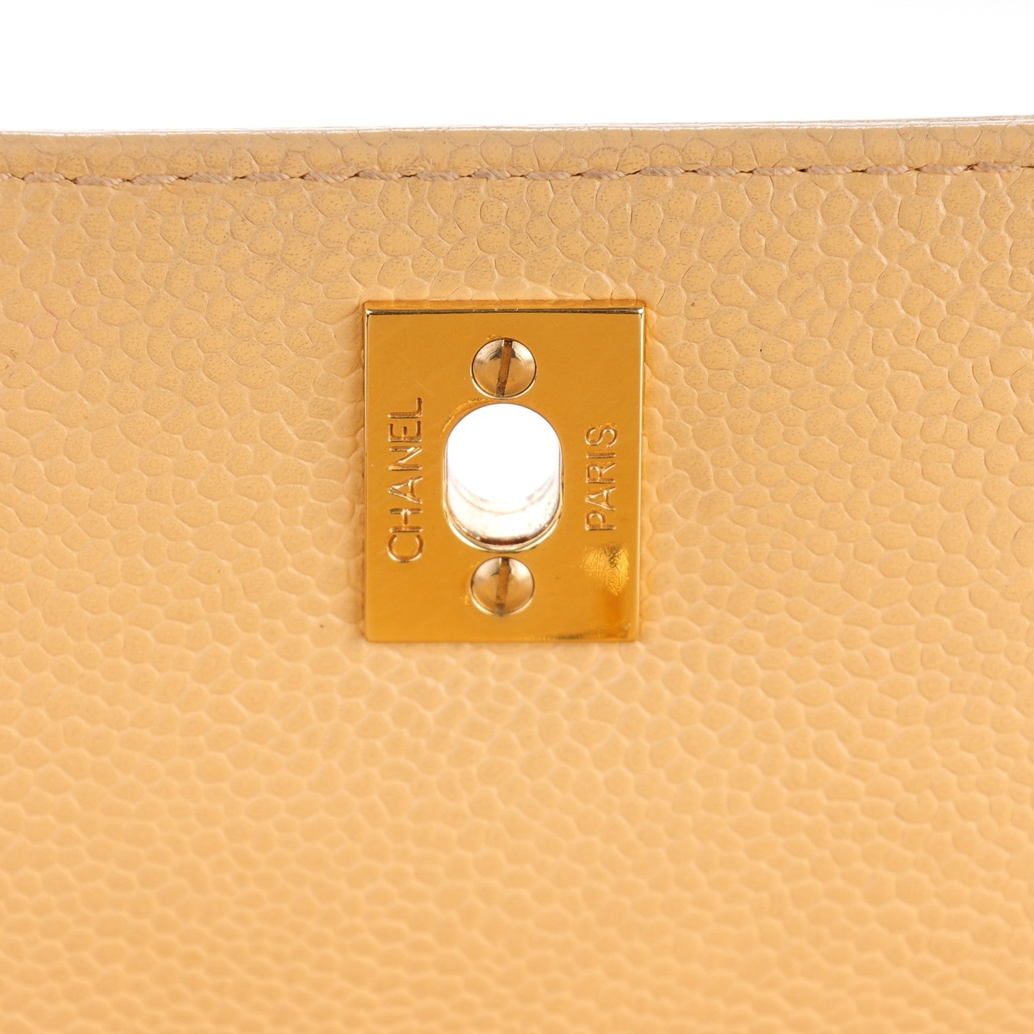 Chanel Caviar Jumbo Kelly Flap Bag Beige 6 of 10