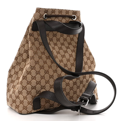 Gucci Monogram Dollar Calfskin O Drawstring Backpack Beige Ebony Testa di Moro Dark Chocolate 3 of 9