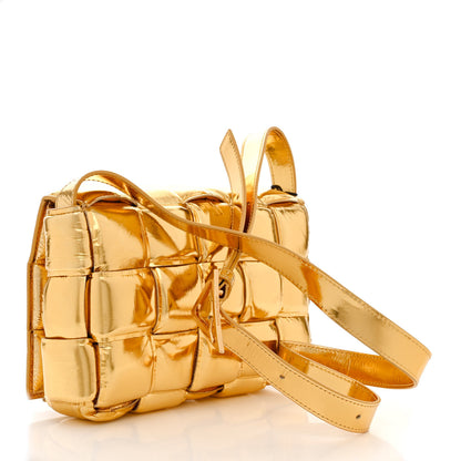 Bottega Veneta Mirror Lambskin Maxi Intreccio Padded Cassette Crossbody Bag Gold 3 of 9