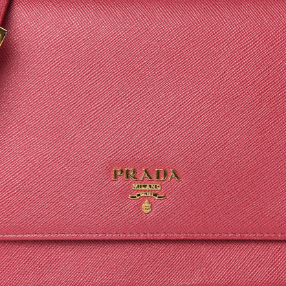 Prada Saffiano Metal Flap Wallet with Strap Peonia 8 of 8