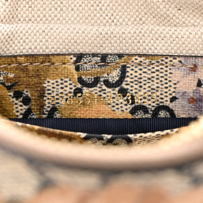 Gucci GG Supreme Monogram Water Flora Web Mini Ophidia Half Moon Hobo Beige Blue Multicolor 7 of 11