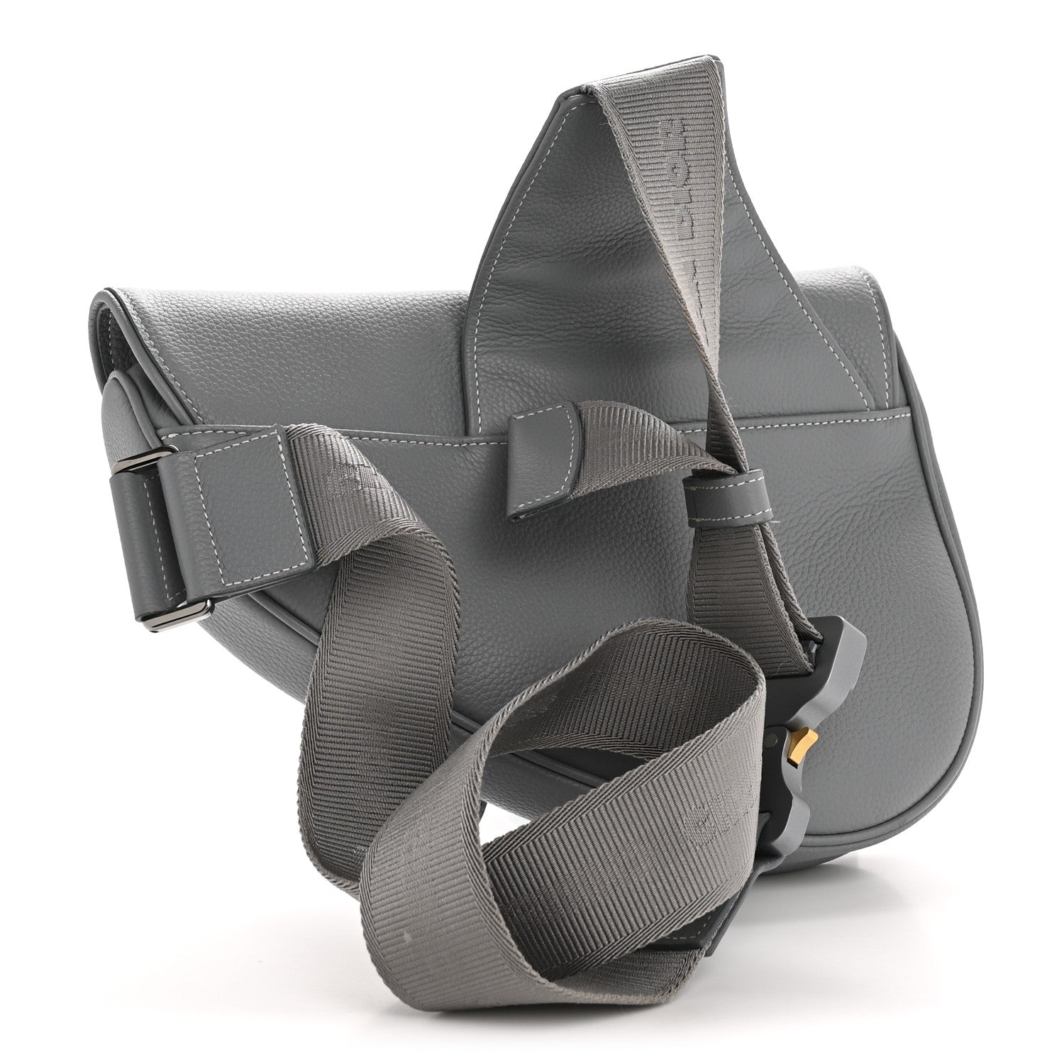 Christian Dior Grained Calfskin Mens Saddle Bag Cloud Blue 3 of 12