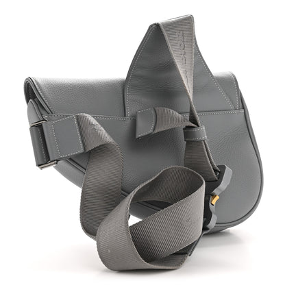 Christian Dior Grained Calfskin Mens Saddle Bag Cloud Blue 3 of 12