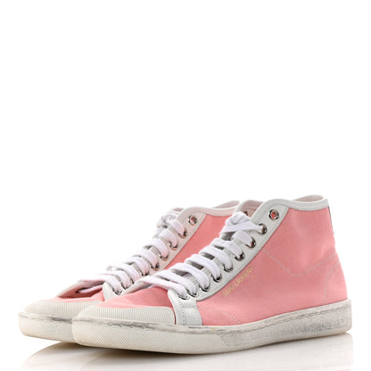 Saint Laurent Canvas Elba Court Classic SL/39 Mid Top Sneakers 35.5 Pink White 4 of 11