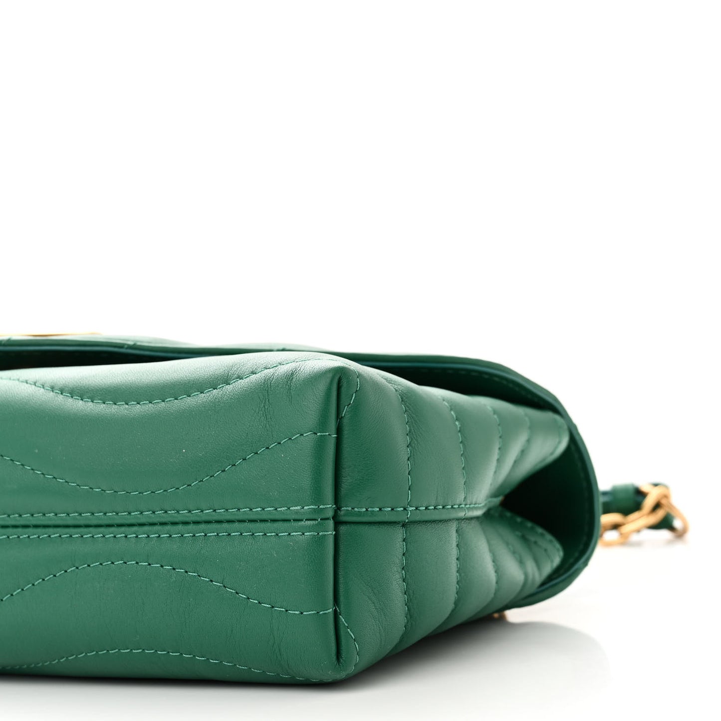 Calfskin New Wave Chain Bag MM NM Emerald