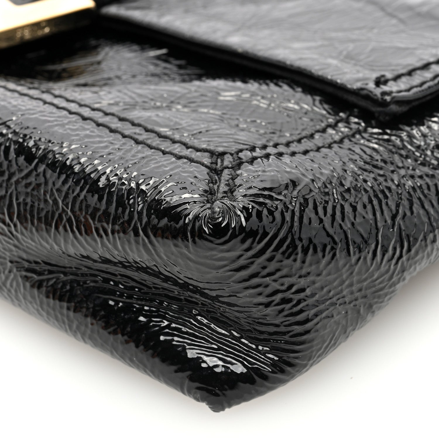 Fendi Vitello Naplak Medium Convertible Baguette Black 9 of 9