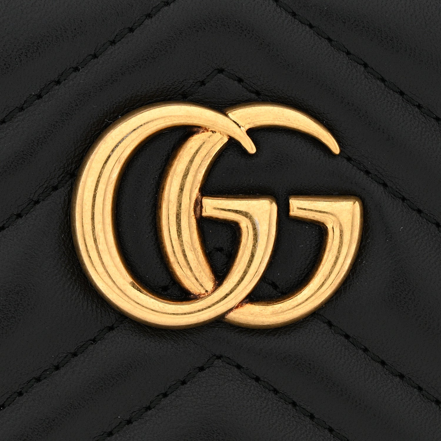 Gucci Calfskin Matelasse Large GG Marmont Zip Pouch Black 9 of 9