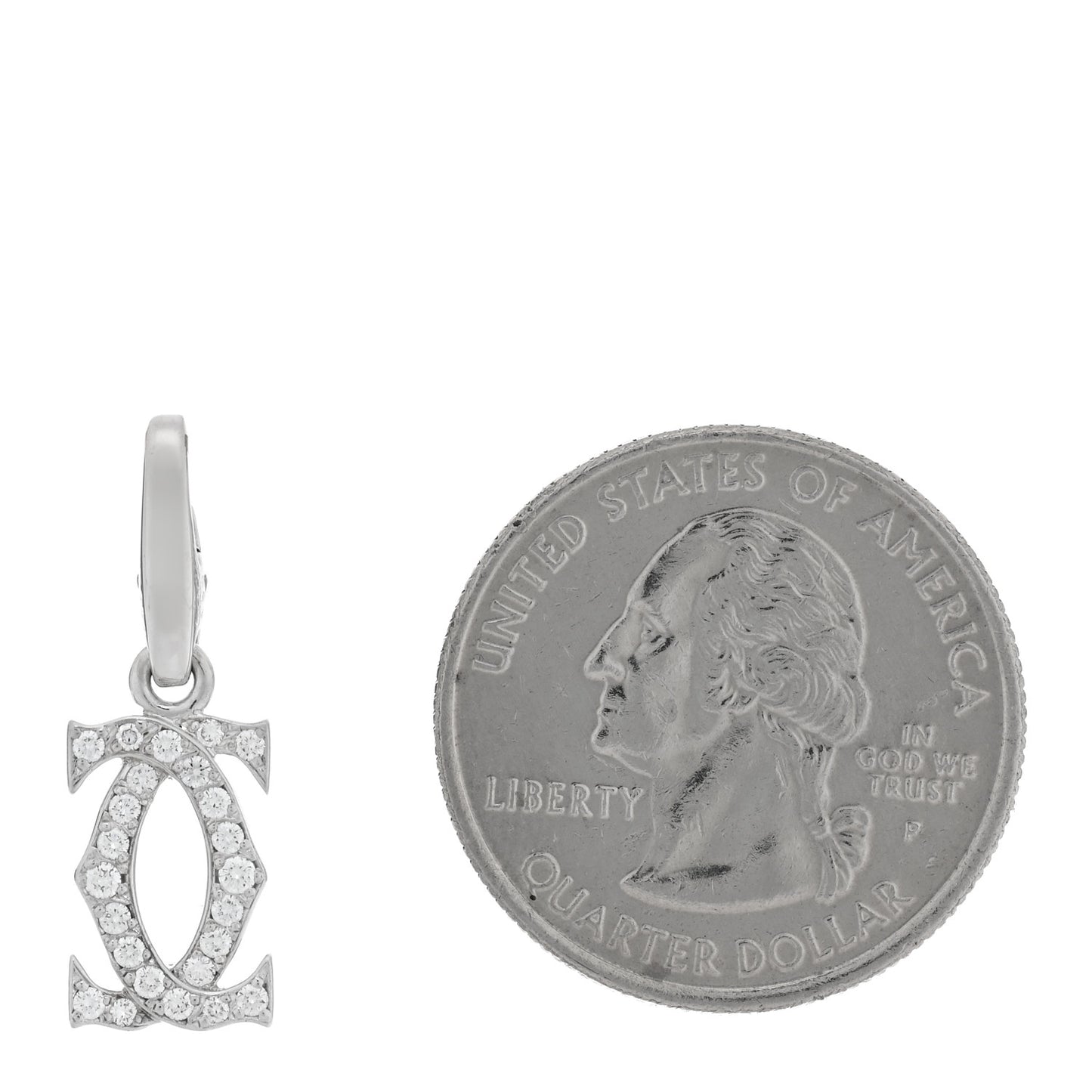 18K White Gold Diamond Logo Charm