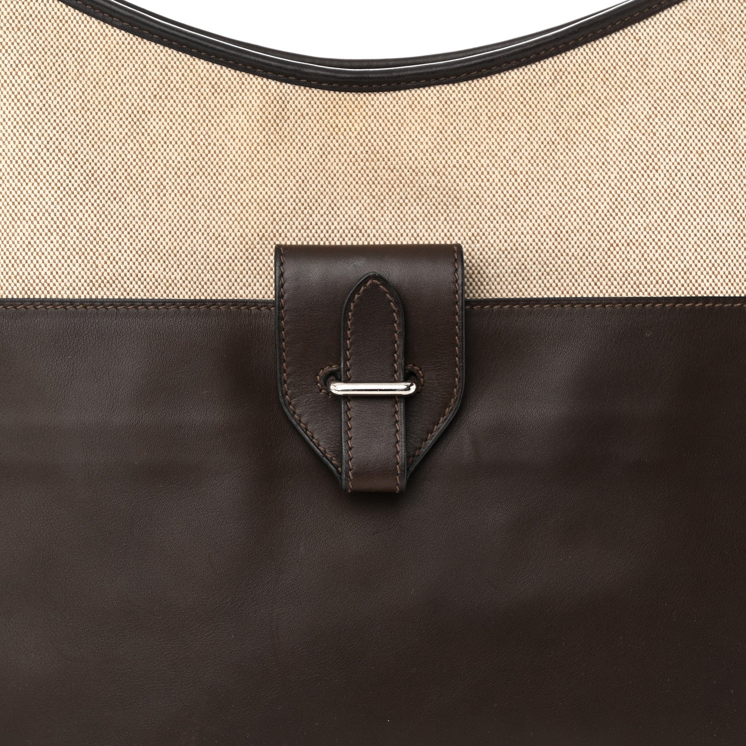 Hermes Toile Swift Jumping Shopping Bag Chocolate 7 of 11