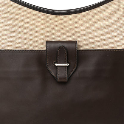 Hermes Toile Swift Jumping Shopping Bag Chocolate 7 of 11