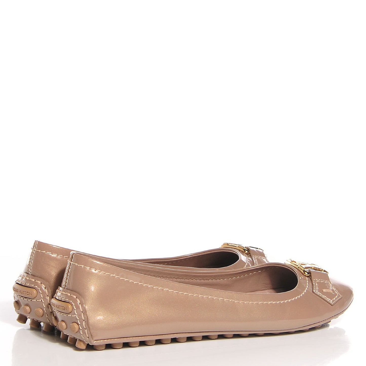 Patent Calfskin Oxford Ballerina Flats 36.5 Rose Poudre