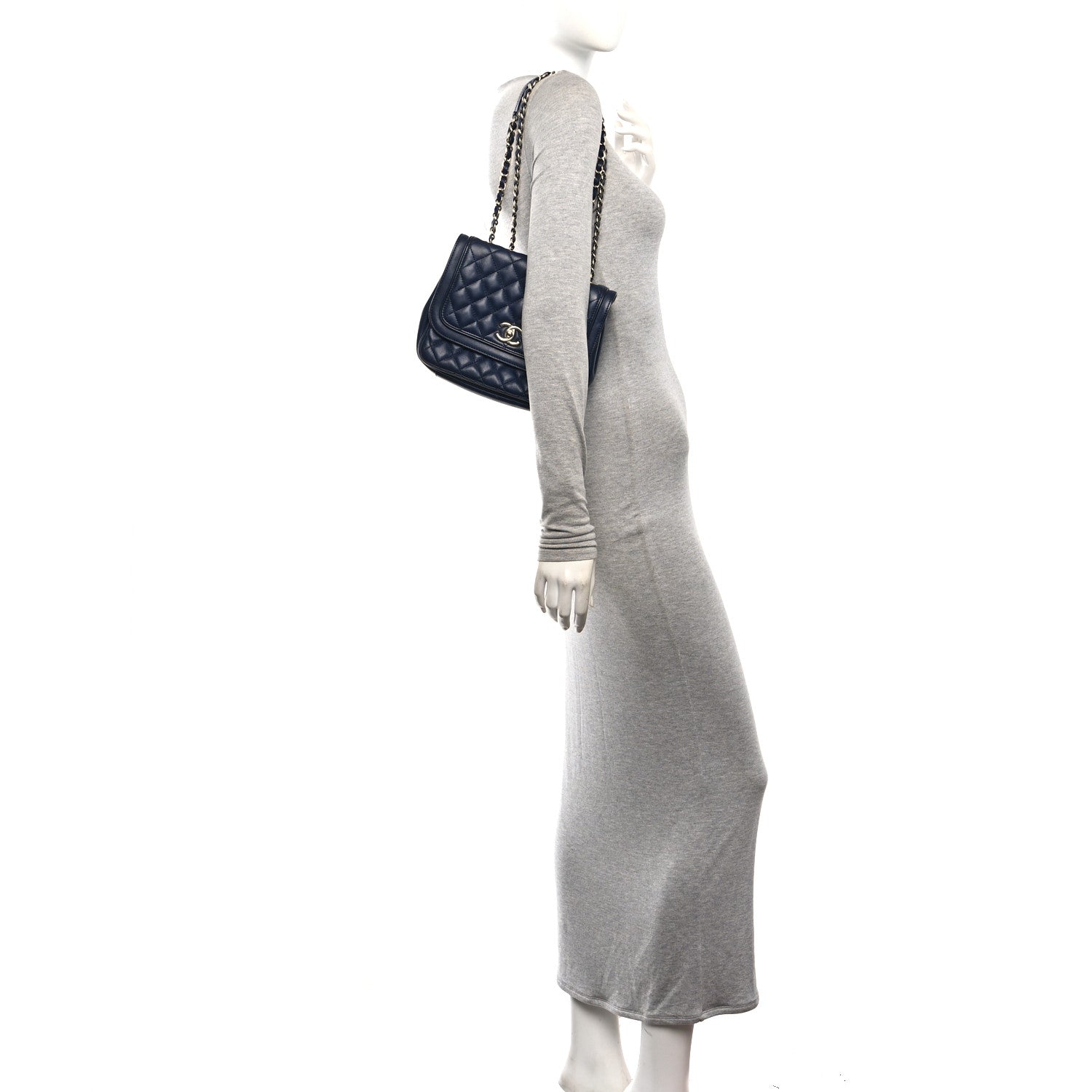 Chanel Lambskin Quilted Medium Lovely Day Flap Blue 2 of 10