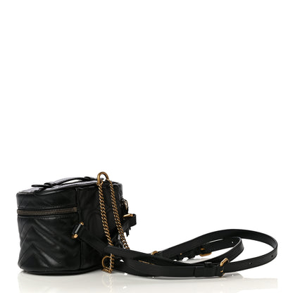 Gucci Calfskin Matelasse Mini GG Marmont Round Backpack Black 2 of 8