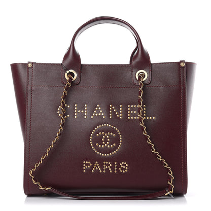 Chanel Caviar Small Studded Deauville Tote Burgundy 1 of 11