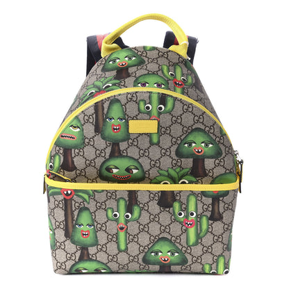 Gucci GG Supreme Monogram Smiling Plants Childrens Backpack 1 of 9
