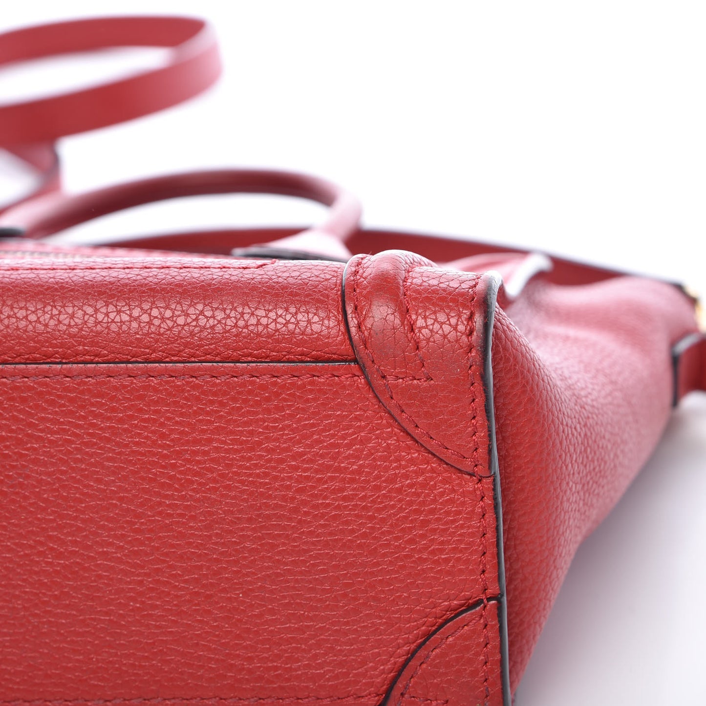 Drummed Calfskin Nano Luggage Coquelicot