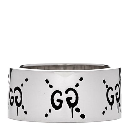 Gucci Sterling Silver GucciGhost Hamlet Skull Band Ring 50 5.5 3 of 6